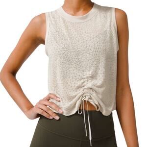 Lululemon Cinch Me Up Front Tank Veil Size 12 in Dune